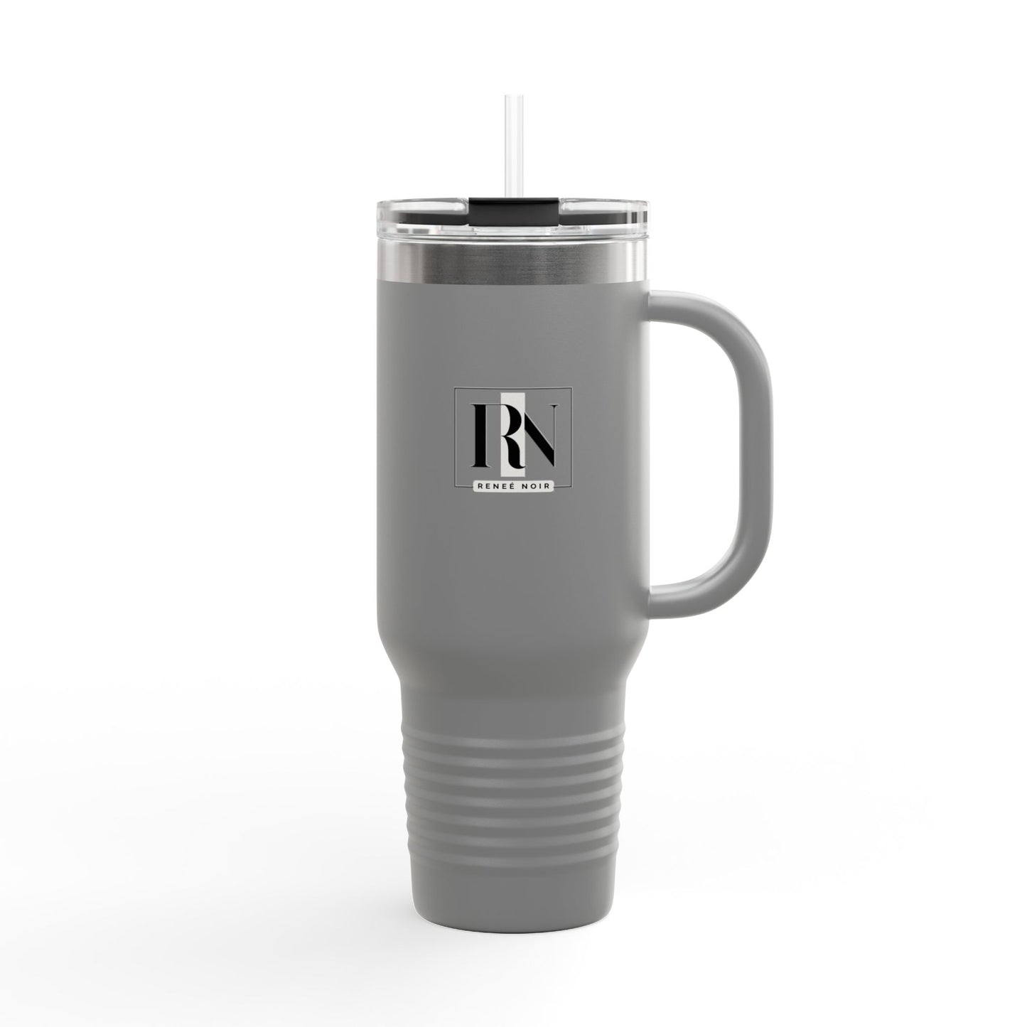 Renee Noir 40oz Vacuum-Insulated Travel Mug – Stainless Steel with Handle & Straw