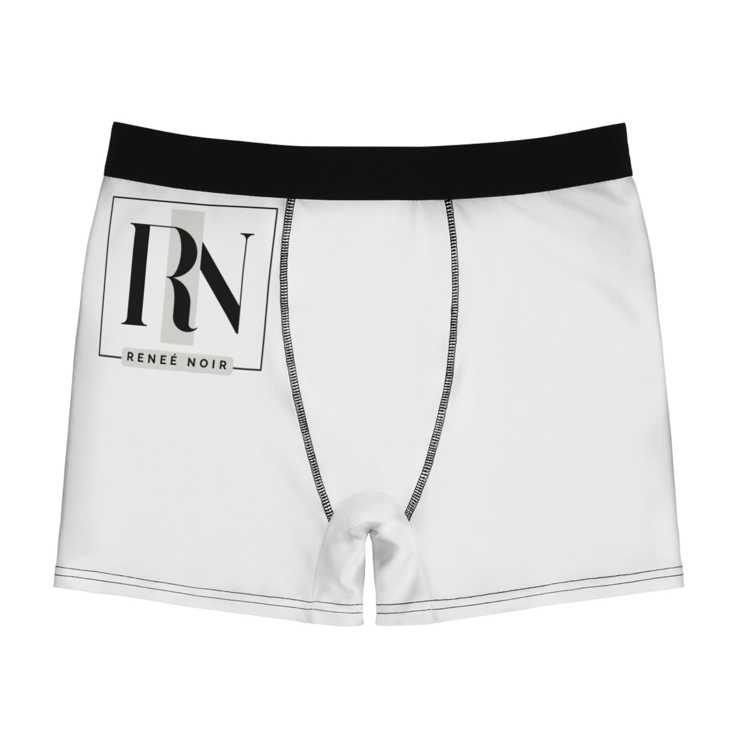 Renee Noir Original Men’s Boxer Briefs – White AOP Comfort Underwear