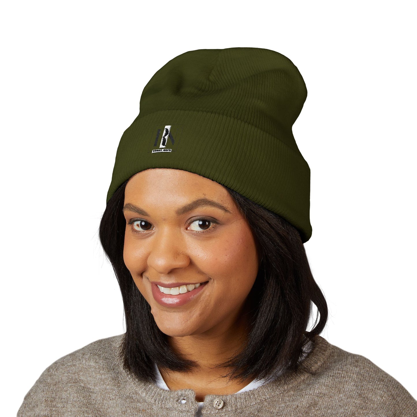 Embroidered 'IN' Classic Cuffed Beanie —Renee Noir-Hat