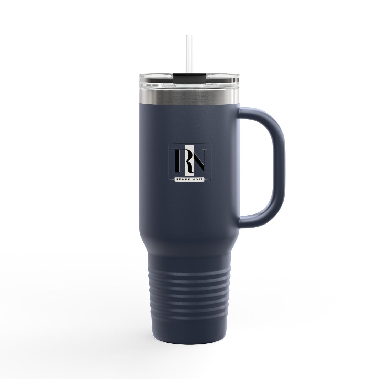 Renee Noir 40oz Vacuum-Insulated Travel Mug – Stainless Steel with Handle & Straw