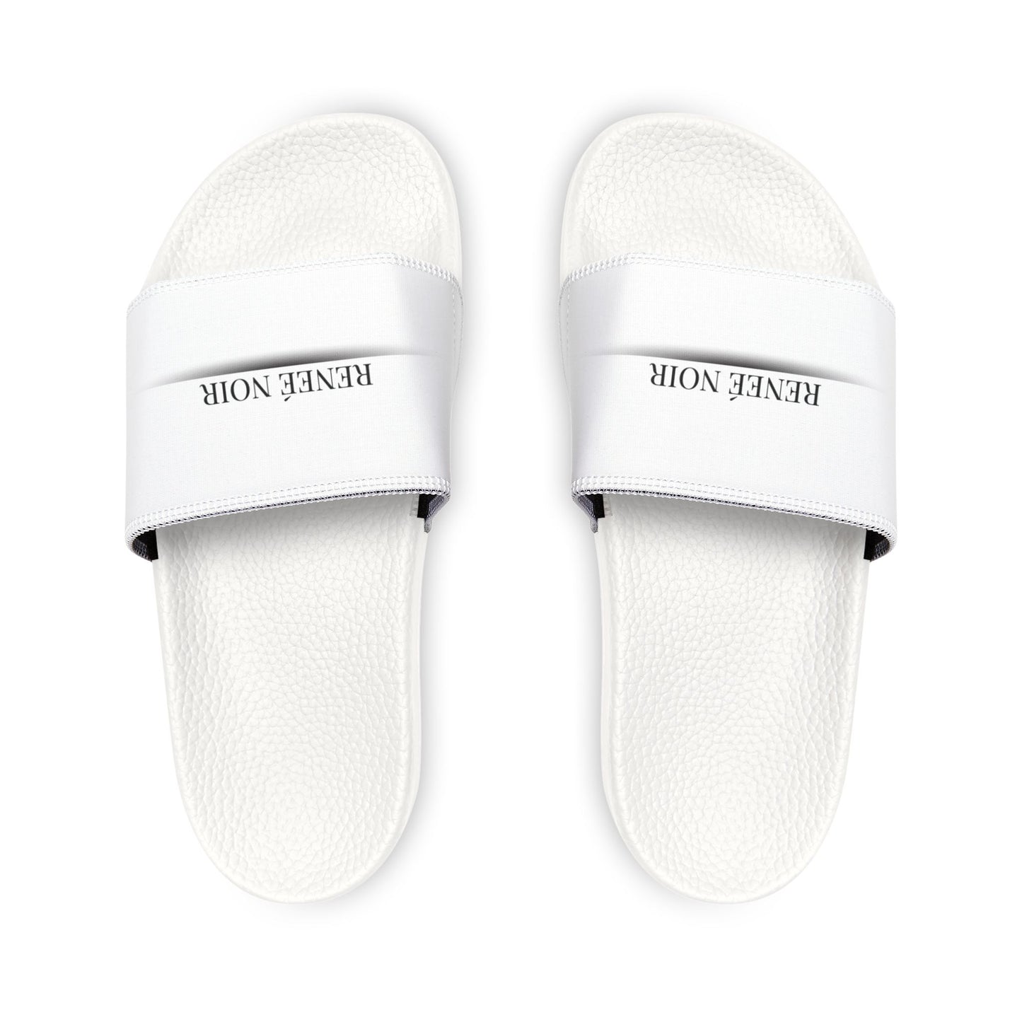 Men's White Slide Sandals — Removable-Strap Casual Pool & Beach Slides-Renee Noir Original