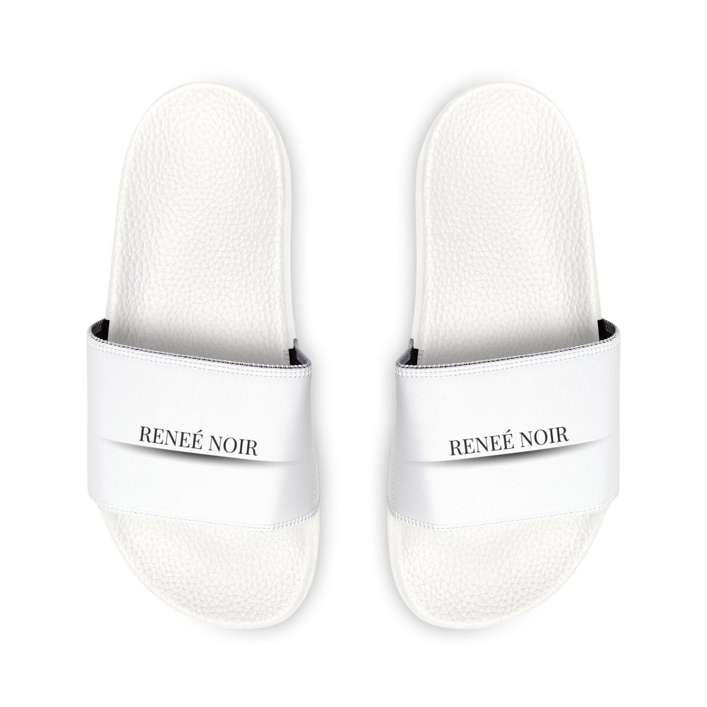 Men's White Slide Sandals — Removable-Strap Casual Pool & Beach Slides-Renee Noir Original
