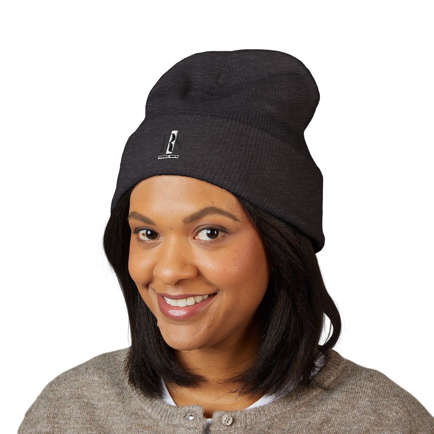 Embroidered 'IN' Classic Cuffed Beanie —Renee Noir-Hat