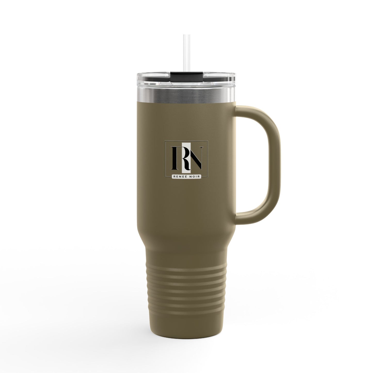 Renee Noir 40oz Vacuum-Insulated Travel Mug – Stainless Steel with Handle & Straw