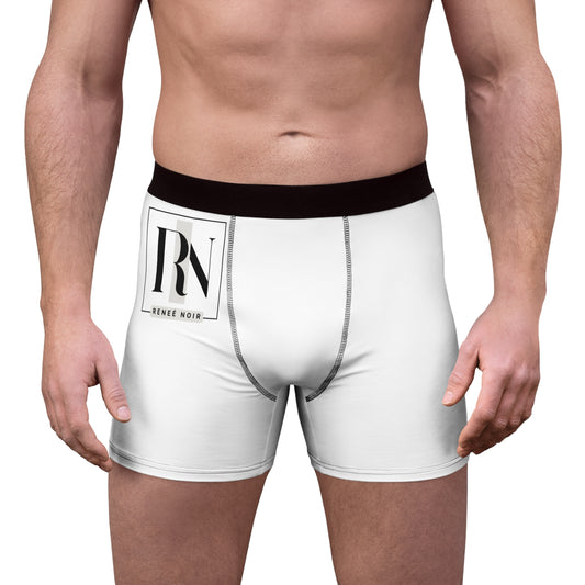 Renee Noir Original Men’s Boxer Briefs – White AOP Comfort Underwear