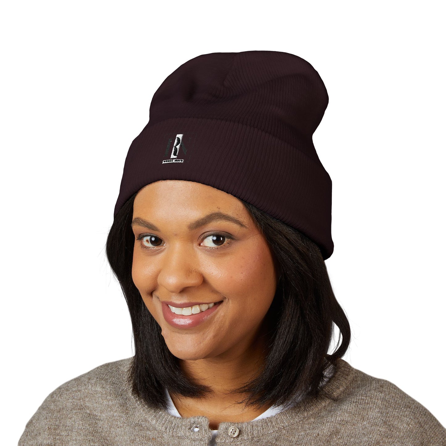 Embroidered 'IN' Classic Cuffed Beanie —Renee Noir-Hat
