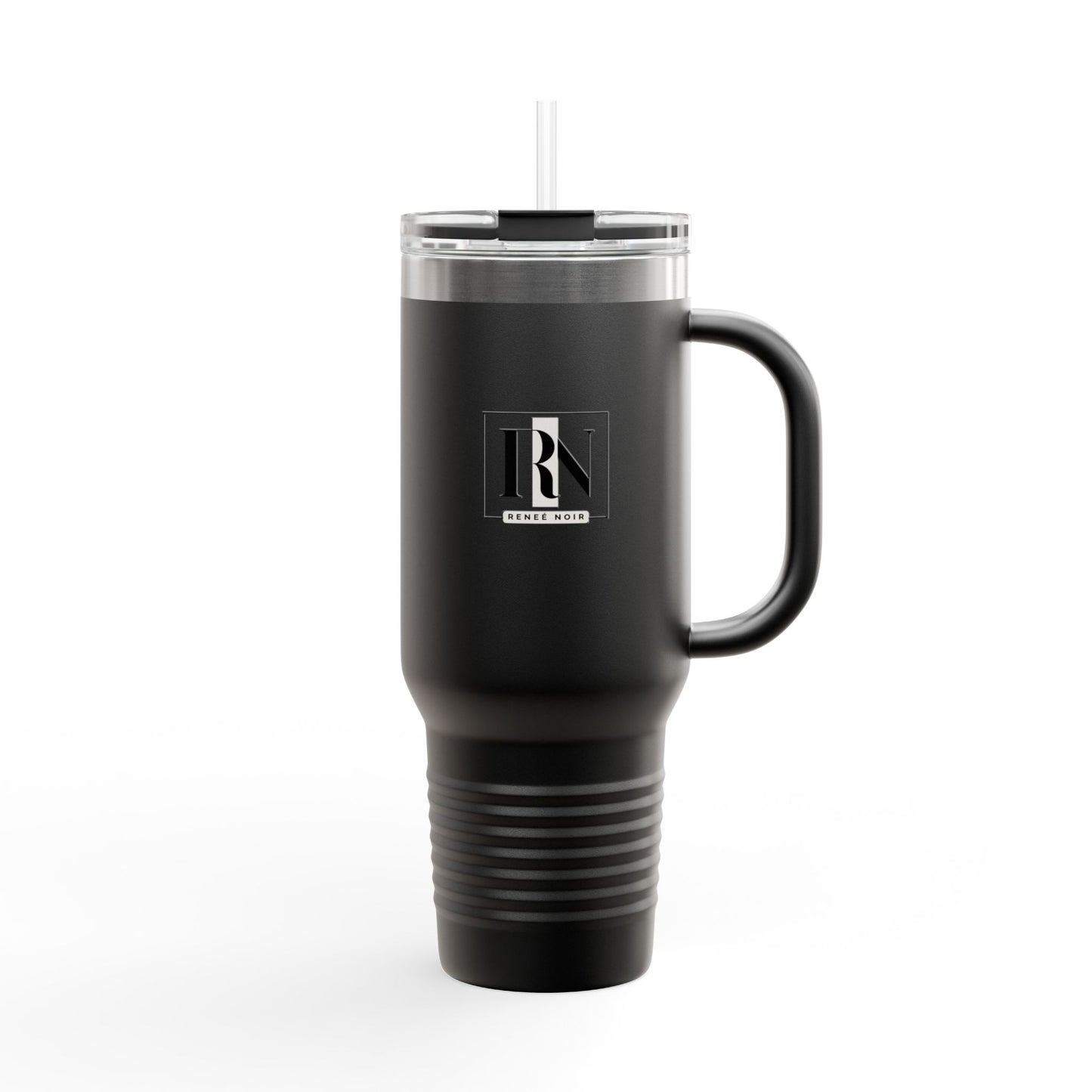 Renee Noir 40oz Vacuum-Insulated Travel Mug – Stainless Steel with Handle & Straw